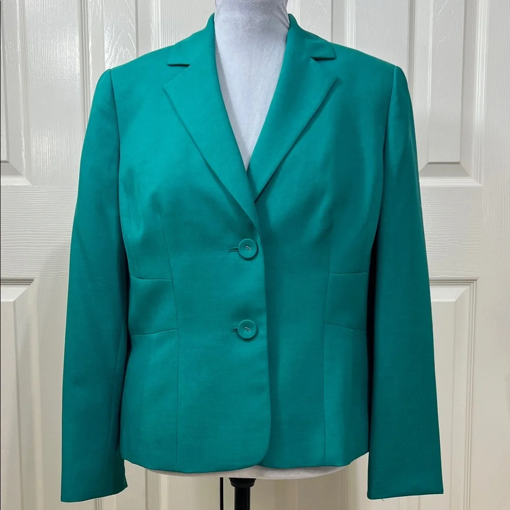 Kasper Green Blazer Suit Jacket Sz 16 - Picture 1 of 8